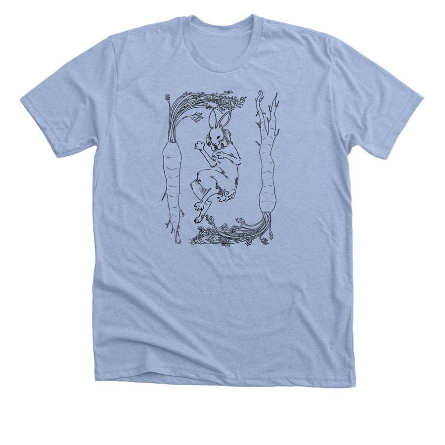 The Duke's Root Cellar, a Heather Baby Blue Premium Unisex Tee