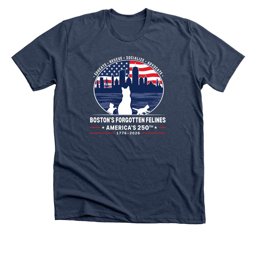 America's 250th Birthday (Dark Colors), a Heather Navy Premium Unisex Tee