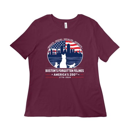 America's 250th Birthday (Dark Colors), a Maroon Women?s Relaxed Cotton Tee