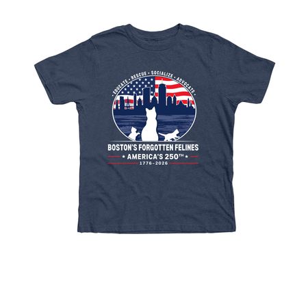America's 250th Birthday (Dark Colors), a Heather Navy Premium Youth Tee