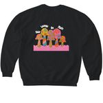 Groovy Trees&nbsp;, a Black Softstyle Crewneck Sweatshirt (back-view)