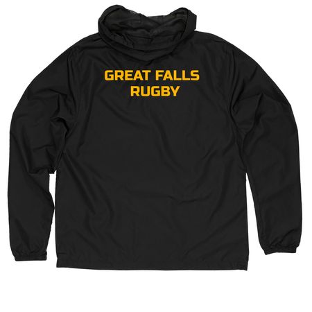 Great Falls Windbreaker, a Black Quarter-Zip Windbreaker (back-view)
