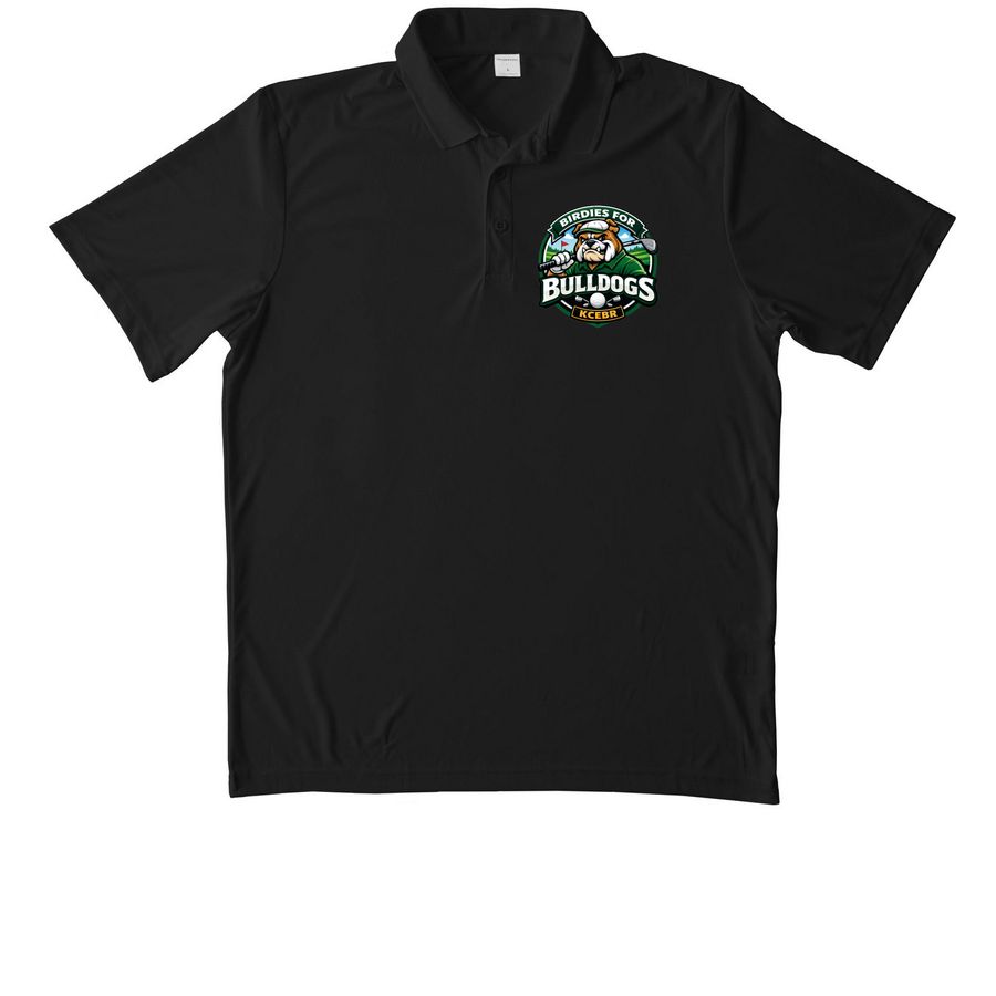 Birdie For Bulldogs, a Black Unisex Performance Polo