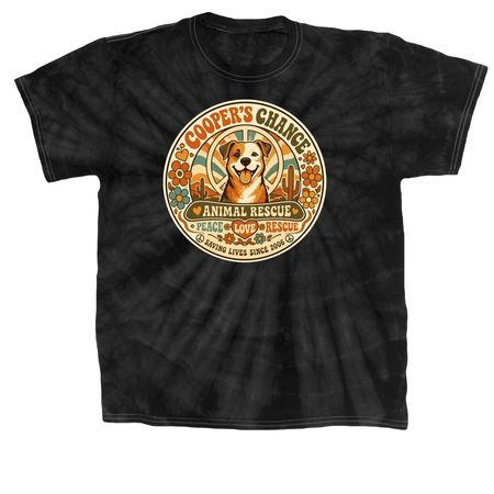 Peace Love Rescue Limited Edition, a Black Classic Tie Dye Tee