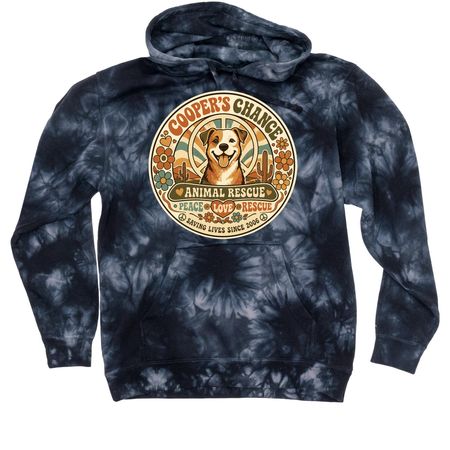 Peace Love Rescue Limited Edition, a Black Tie Dyed Pullover Hoodie