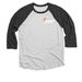 More Shirts, a Black and Heather White 3/4 Sleeve Baseball Tee