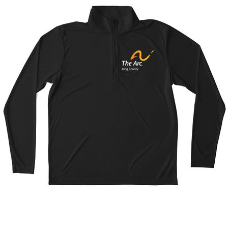 The Arc of King County Polo/Quarter Zip, a Black Unisex Performance Quarter Zip Pullover