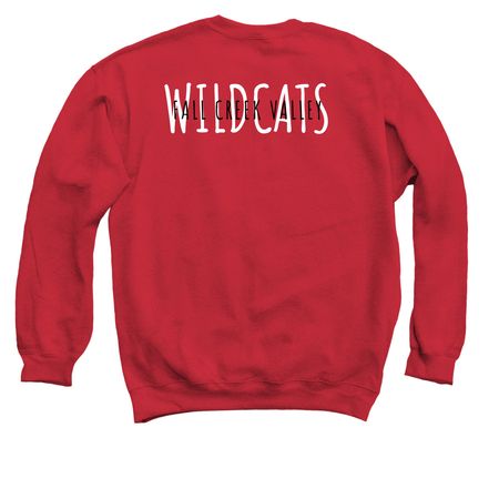 Track & Field Mom, a Red Crewneck Sweatshirt (back-view)
