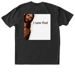 Peaking Jesus "I Saw That"&nbsp;, a Vintage Black Triblend Unisex Tee (back-view)