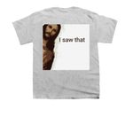 Peaking Jesus "I Saw That"&nbsp;, a Sport Grey Youth Unisex Tee (back-view)