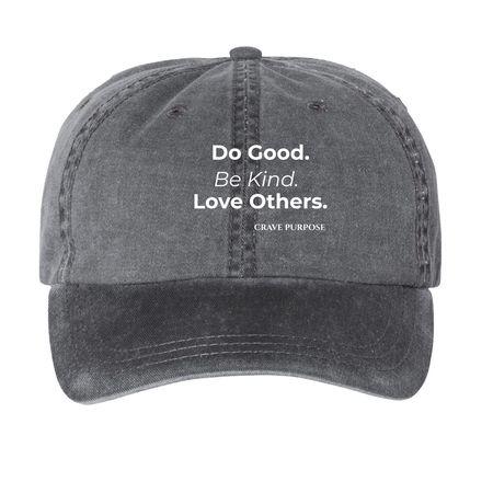 Purpose in Action&nbsp;, a Black Printed Pigment Dye Baseball Cap