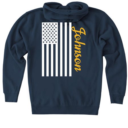 The All American, a Navy Heavyweight Zip Up Hoodie