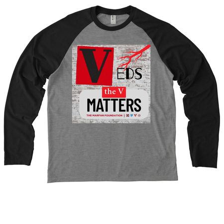 #TheVMatters, a Deep Black/ Aluminum Grey Allmade Eco Triblend Colorblock Raglan Long Sleeve Tee