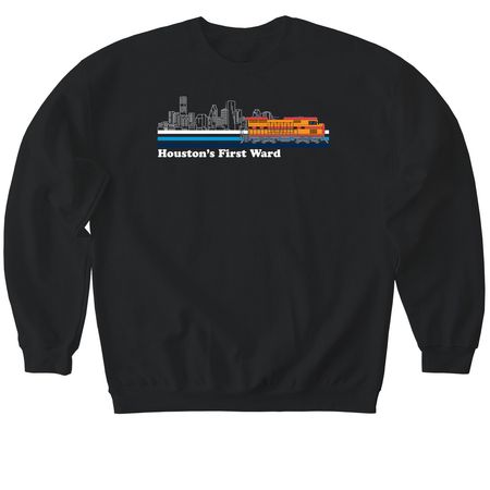 Classic First Ward Train, a Black Softstyle Crewneck Sweatshirt
