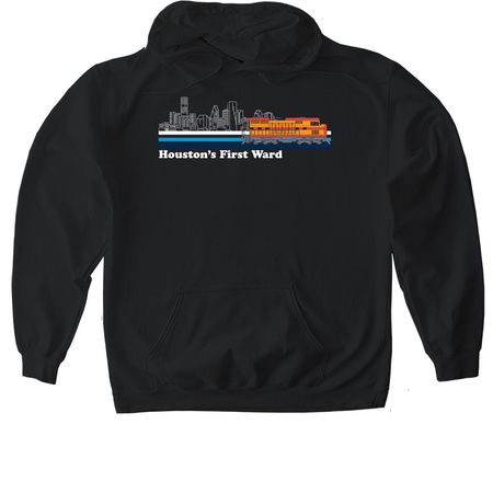 Classic First Ward Train, a Black Gildan Softstyle Pullover Hoodie