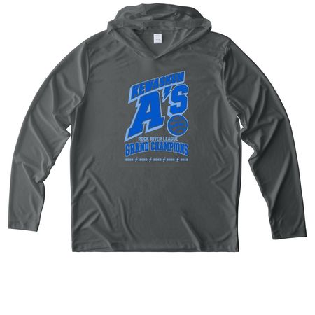 2026 Kewaskum A's Grand Champions Nike Line, a Dark Smoke Grey UV Performance Long Sleeve Hoodie