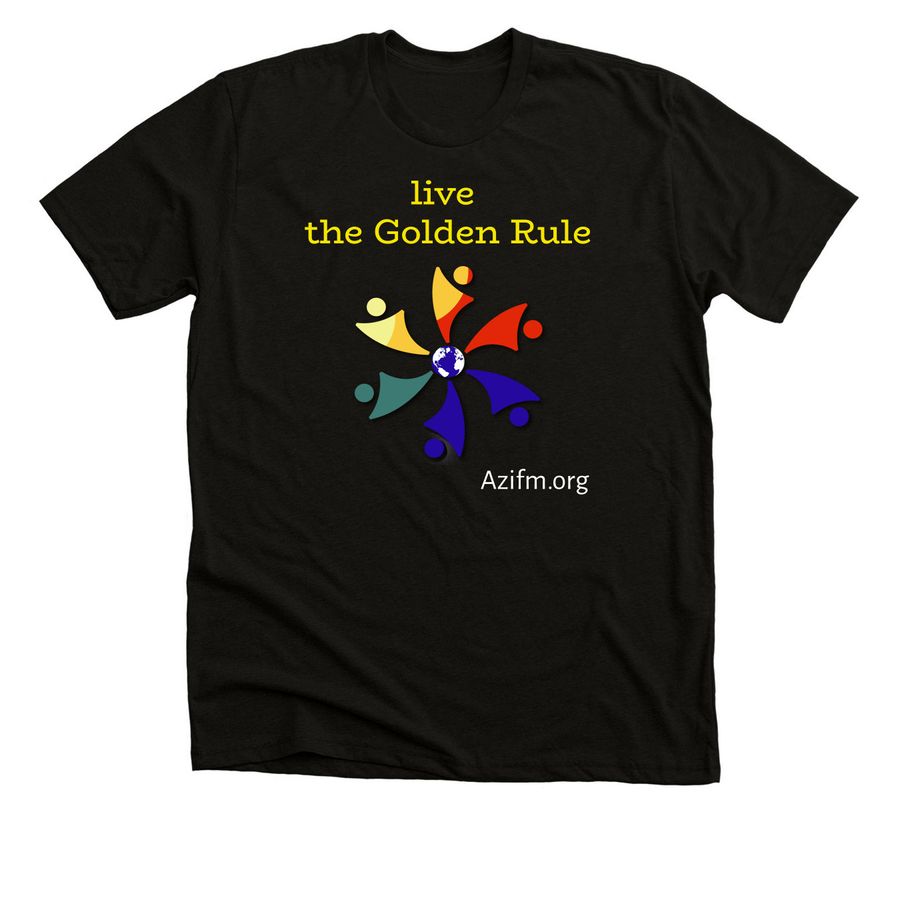 AZIFM Golden Rule shirts, a Black Heather Premium Unisex Tee