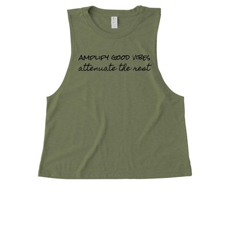 Amplify Good Vibes (Light Tanks), a Olive You Green Allmade Eco Triblend Women?s Muscle Tank
