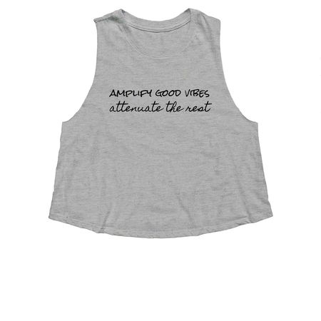 Amplify Good Vibes (Light Tanks), a Athletic Heather Women's Cropped Racerback Tank