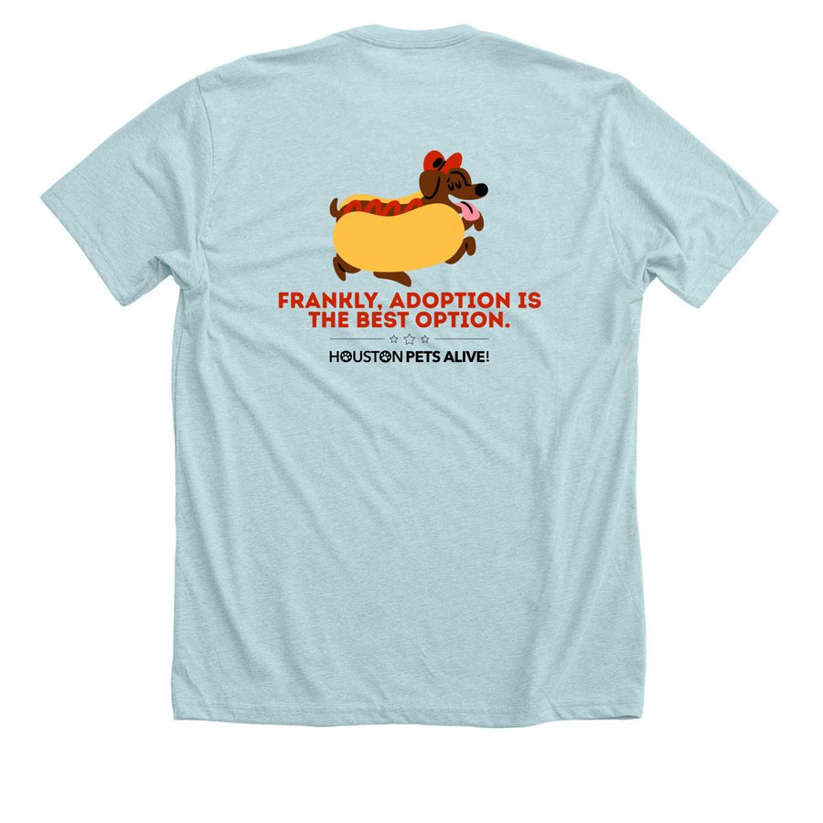Frankly The Best, a Heather Ice Blue Premium Unisex Tee (back-view)