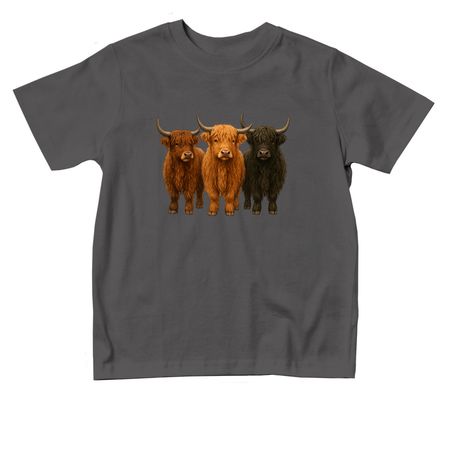 Highland Cows- Toddler, a Charcoal Toddler Tee