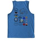 2026 All American show, a Azure Blue Allmade Eco Triblend Tank (back-view)
