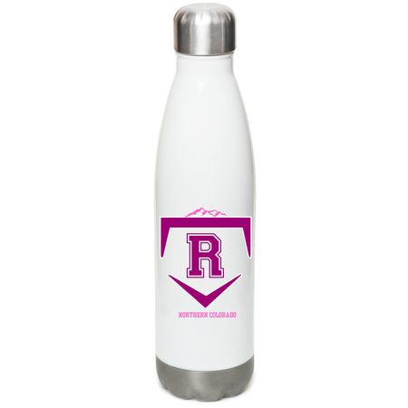 Rock the PINK!, a White Stainless Steel Water Bottle