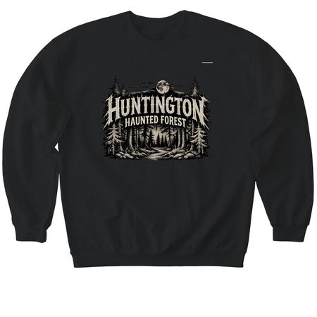 Huntington Haunted Forest - EB, a Black Softstyle Crewneck Sweatshirt