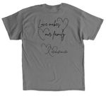 Our Family, a Charcoal Classic Unisex Tee (back-view)