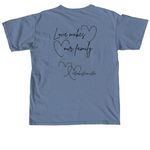 Our Family, a Blue Jean Comfort Colors Unisex Tee (back-view)