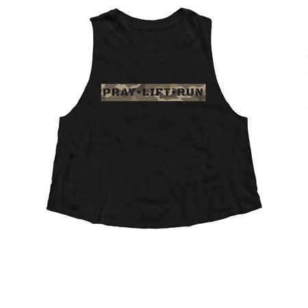 PLR shirt, a Solid Black Blend Women?s Cropped Racerback Tank