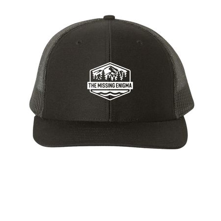 The Missing Enigma Hats, a Black Printed Snapback Trucker Cap