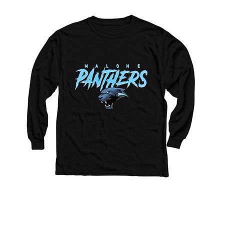Malone Panthers Athletics, a Black Youth Long Sleeve Tee