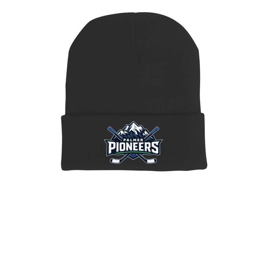Pioneers Hats, a Black Printed Cuffed Beanie