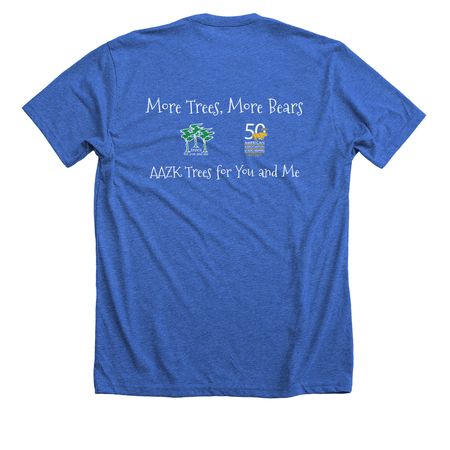 AAZK Trees for You and Me (TFYM) Fundraiser, a Heather True Royal Premium Unisex Tee (back-view)