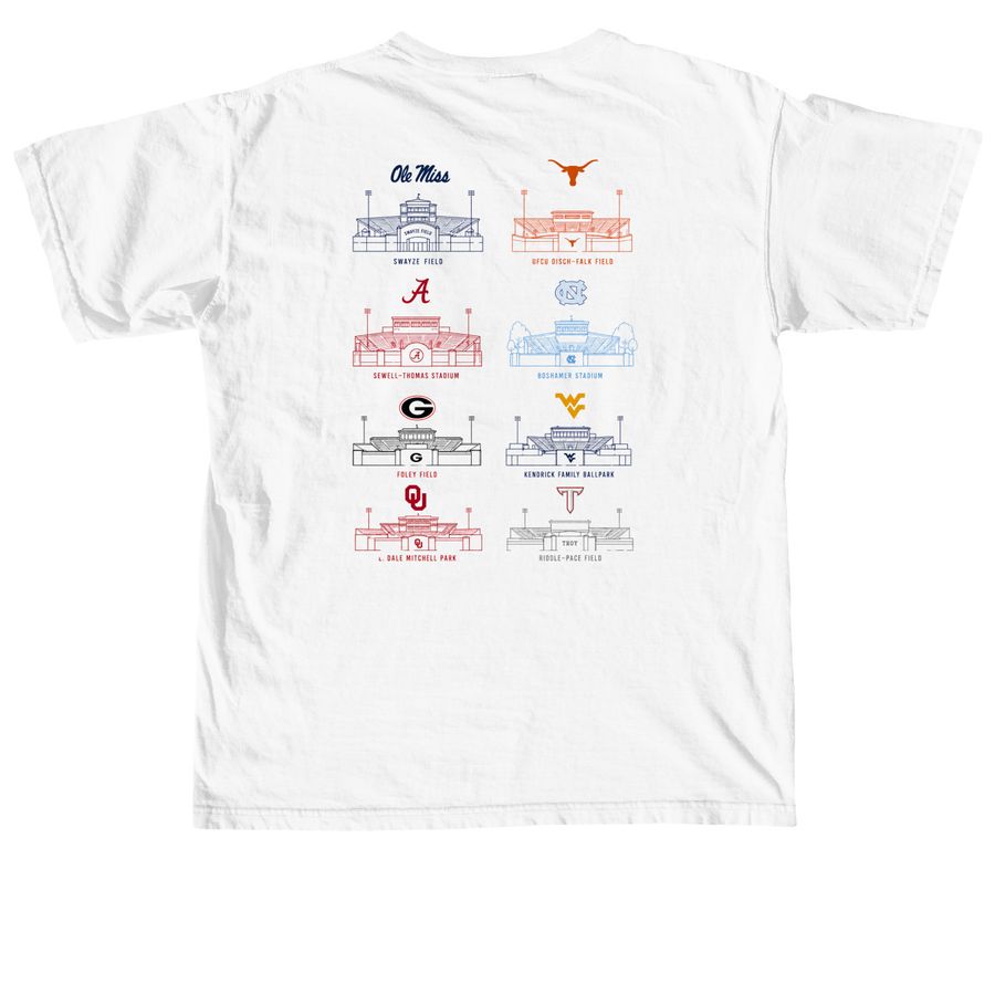 CWS 2026 Stadiums Tee, a White Comfort Colors Unisex Tee