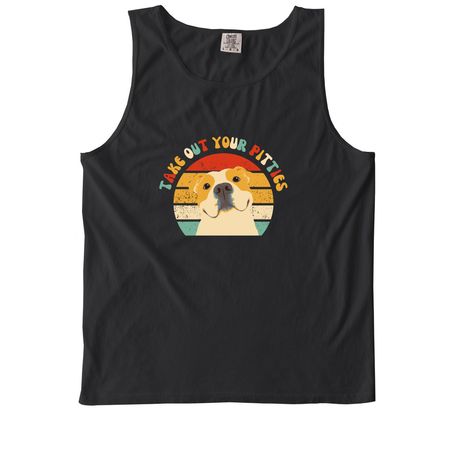 Take out your pitties, a Black Comfort Colors Tank Top