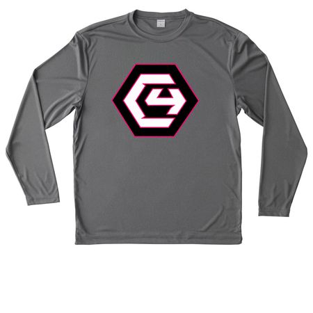 C4 UV Tops, a Grey Concrete Heather Unisex Performance Long Sleeve Tee