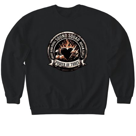 Power of Three, a Black Softstyle Crewneck Sweatshirt