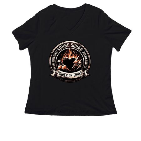 Power of Three, a Black Women's Relaxed V-Neck Tee