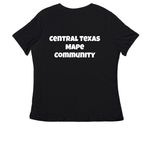 MAPE Community Fundraiser&nbsp;, a Black Women's Relaxed V-Neck Tee (back-view)