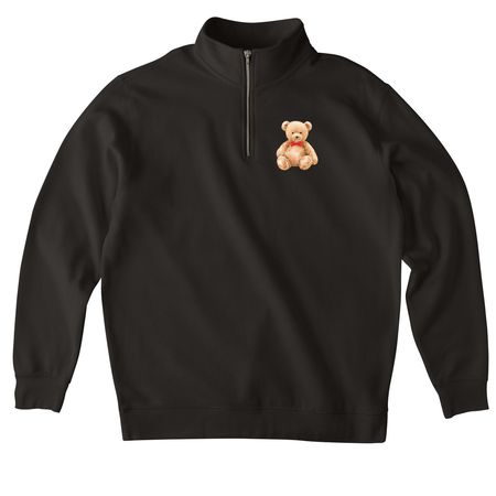 WKU Mr. Teddy Shirt, a Black Midweight Quarter Zip Pullover