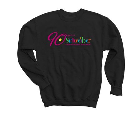 90th Anniversary Schreiber Strong, a Black Youth Crewneck Sweatshirt