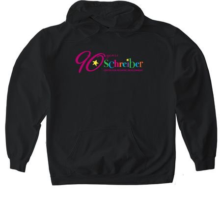 90th Anniversary Schreiber Strong, a Black Gildan Softstyle Pullover Hoodie