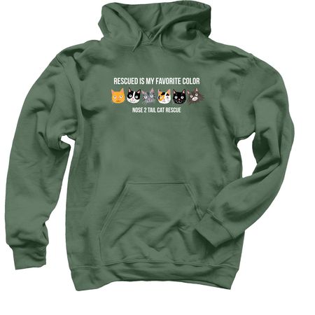 Rescued Is My Favorite Color, a Military Green Pullover Hoodie