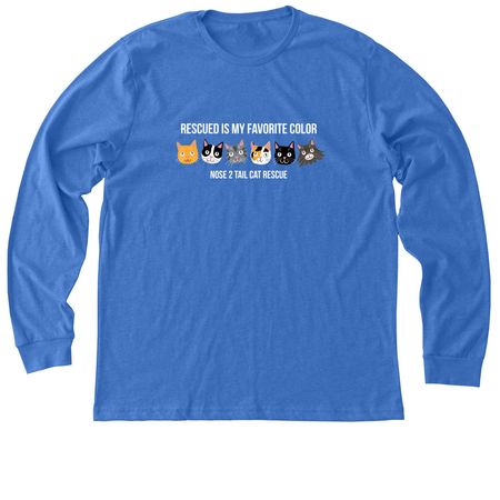Rescued Is My Favorite Color, a Heather True Royal Premium Long Sleeve Tee