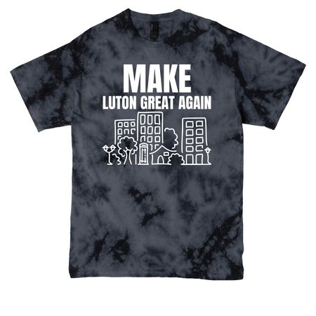 Luton Great Again, a Black Crystal Tie Dye Tee