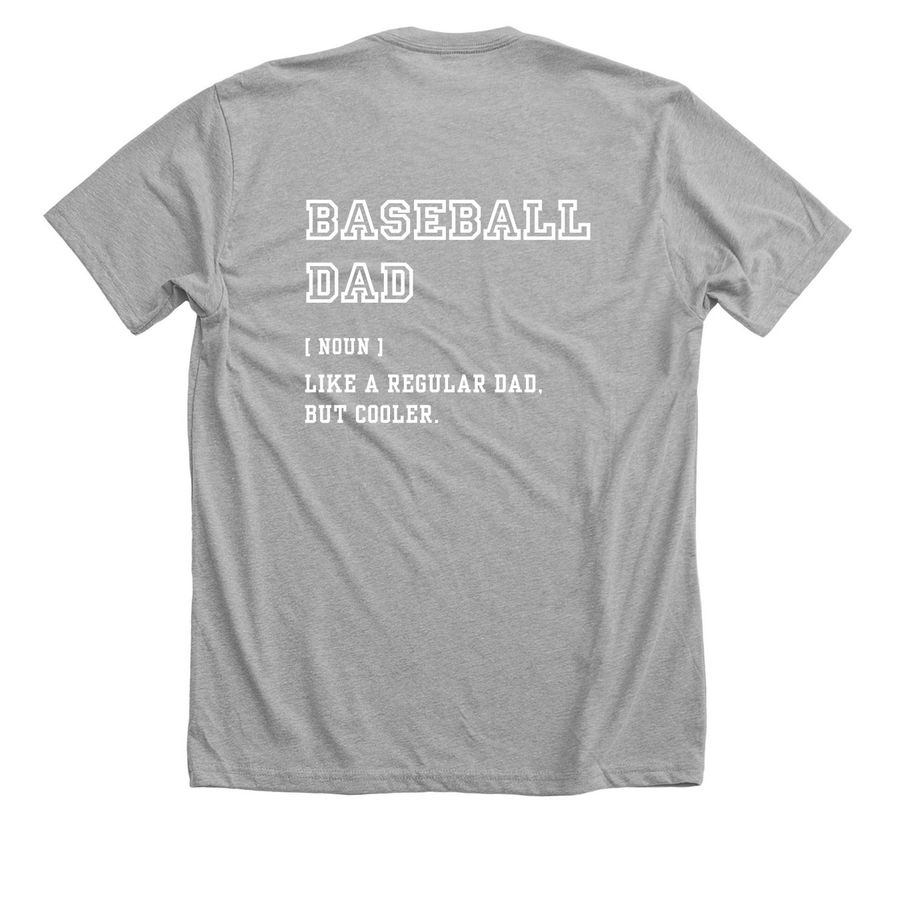 Baseball Dad, a Athletic Heather Premium Unisex Tee (back-view)
