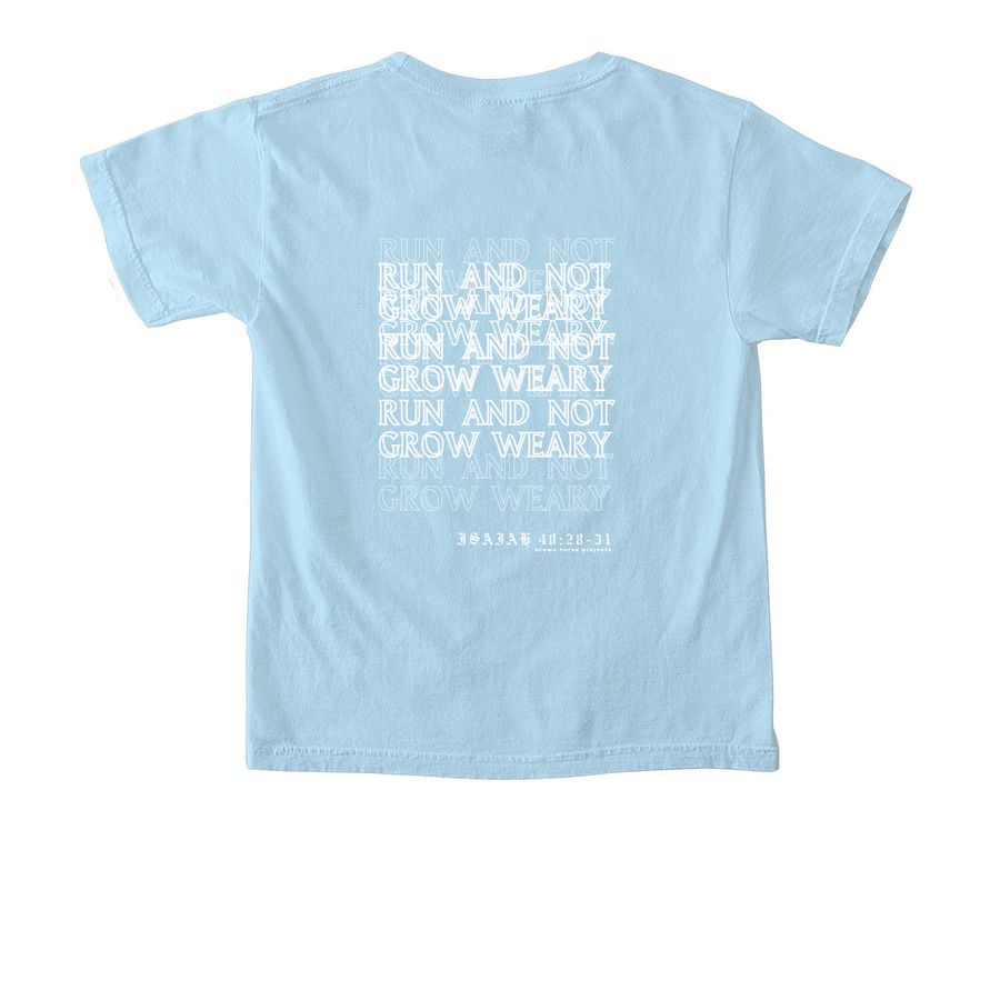Victory is the Lord's, a Chambray Comfort Colors Youth Tee (back-view)