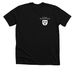 St. James' small logo on dark colors&nbsp;, a Solid Black Blend Premium Unisex Tee
